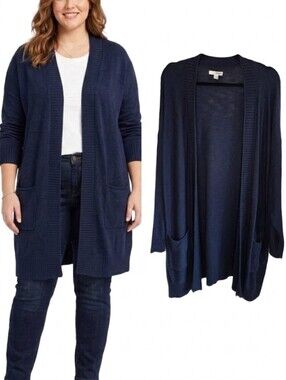 Sonoma Navy Blue Open-Front Women's Cardigan Sweater Women's Suze Extra Large XL